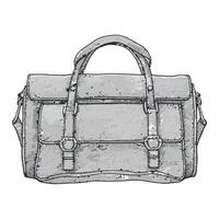 Hand drawn sketch of a grey briefcase vector
