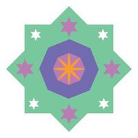 A star and star pattern in purple and green vector