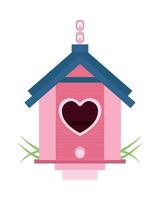 A birdhouse with a heart in the middle vector