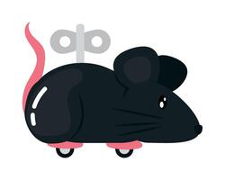 A cartoon mouse with a black tail and pink ears vector