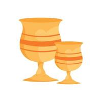 Golden goblets on a white background vector