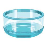 A blue bowl with water in it on a white background vector