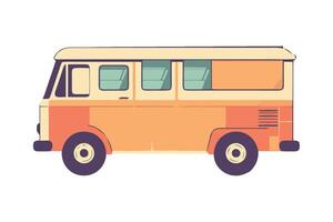 An orange and white van with a window vector