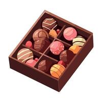 A box of chocolates on a white background vector