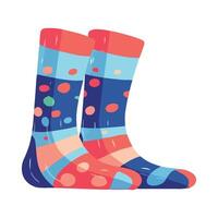 A pair of colorful socks with polka dots vector