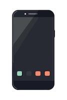 A black smartphone with colorful buttons on the screen vector