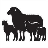 Sheep silhouette isolated on white background vector