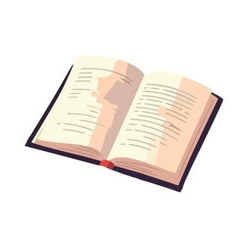 An open book with a blank page on it vector