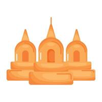 An orange temple icon on a white background vector