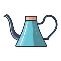 A blue kettle with a handle on a white background vector