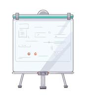 A whiteboard with a green marker on it vector