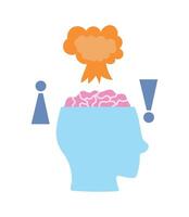 An icon of a brain with a bomb and a speech bubble vector