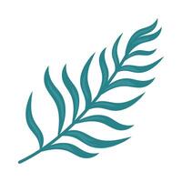 A blue palm leaf icon on a white background vector