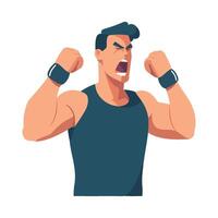 A man with a fist raised in the air vector