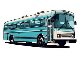 A cartoon blue bus on a white background vector