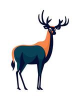 A deer with a long horn on its head vector