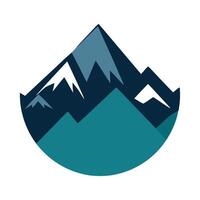 A mountain logo with a blue background vector