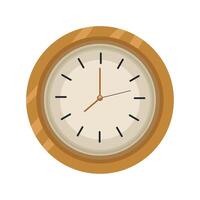 A clock is shown in a flat style vector