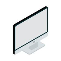 A computer monitor with a blank screen on it vector