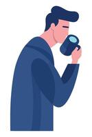 Man drinking coffee illustration vector