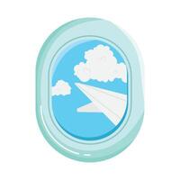 Airplane window view illustration vector