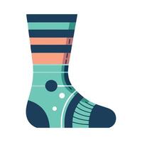 A sock with a blue and pink stripe vector
