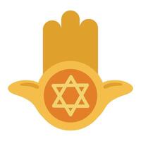 A hamsa hand with a star of david on it vector