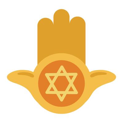 A hamsa hand with a star of david on it