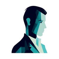 A man in a suit and tie with a blue background vector