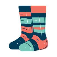 A pair of socks with colorful stripes vector