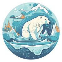 Polar bear in the arctic by jonathan kennedy vector