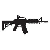 Assault rifle silhouette on a white background vector