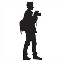 Photographer silhouette isolated on white background vector