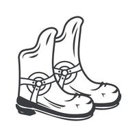 A pair of boots with buckles on the side vector