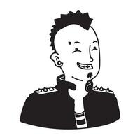 A cartoon man with a mohawk and a smile vector