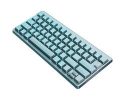 A computer keyboard with blue keys on a white background vector