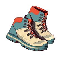 A pair of hiking boots on a white background vector