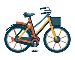A bicycle with a basket on the front and a basket on the back vector