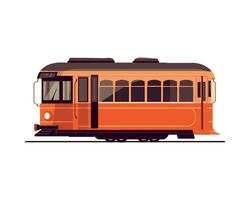 An orange trolley is shown on a white background vector