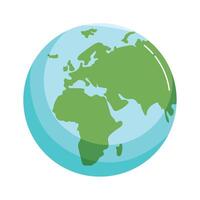 A globe with a green and blue earth on it vector