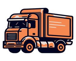A truck with a large box on the back vector