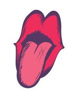 A red tongue with a pink tongue on it vector