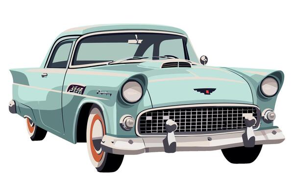 An old car is shown in this illustration