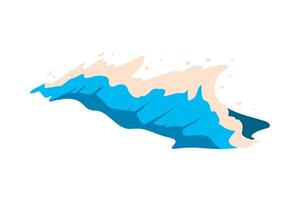 An illustration of a wave with blue and white splashes vector