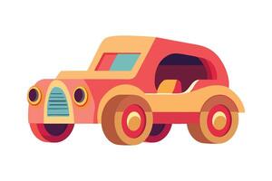 Cartoon car with a flat design on a white background vector