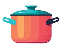 An illustration of a pot with a lid vector