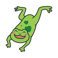 A cartoon frog with a smile on its face vector