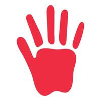 A red hand print on a white background vector