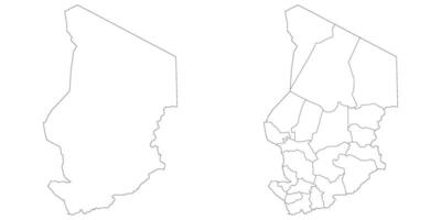 Chad map. Map of Chad in white set vector