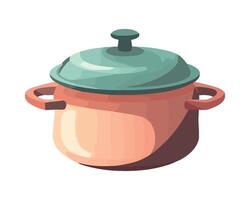An illustration of a pot with a lid vector